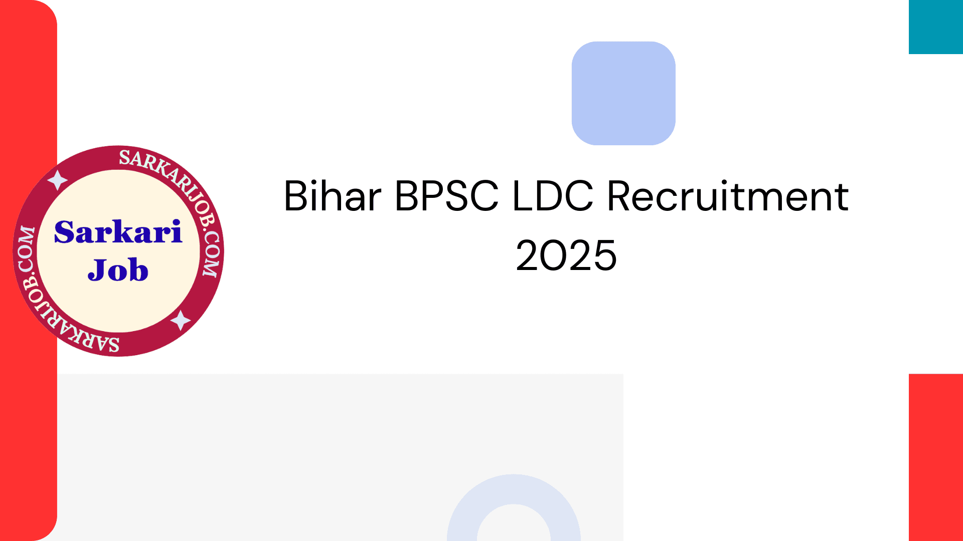 Bihar BPSC LDC Recruitment 2025 notification details