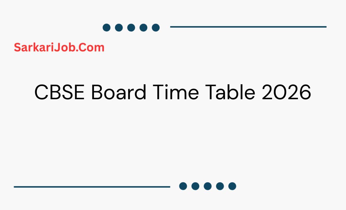 CBSE Board Time Table 2026 notification details