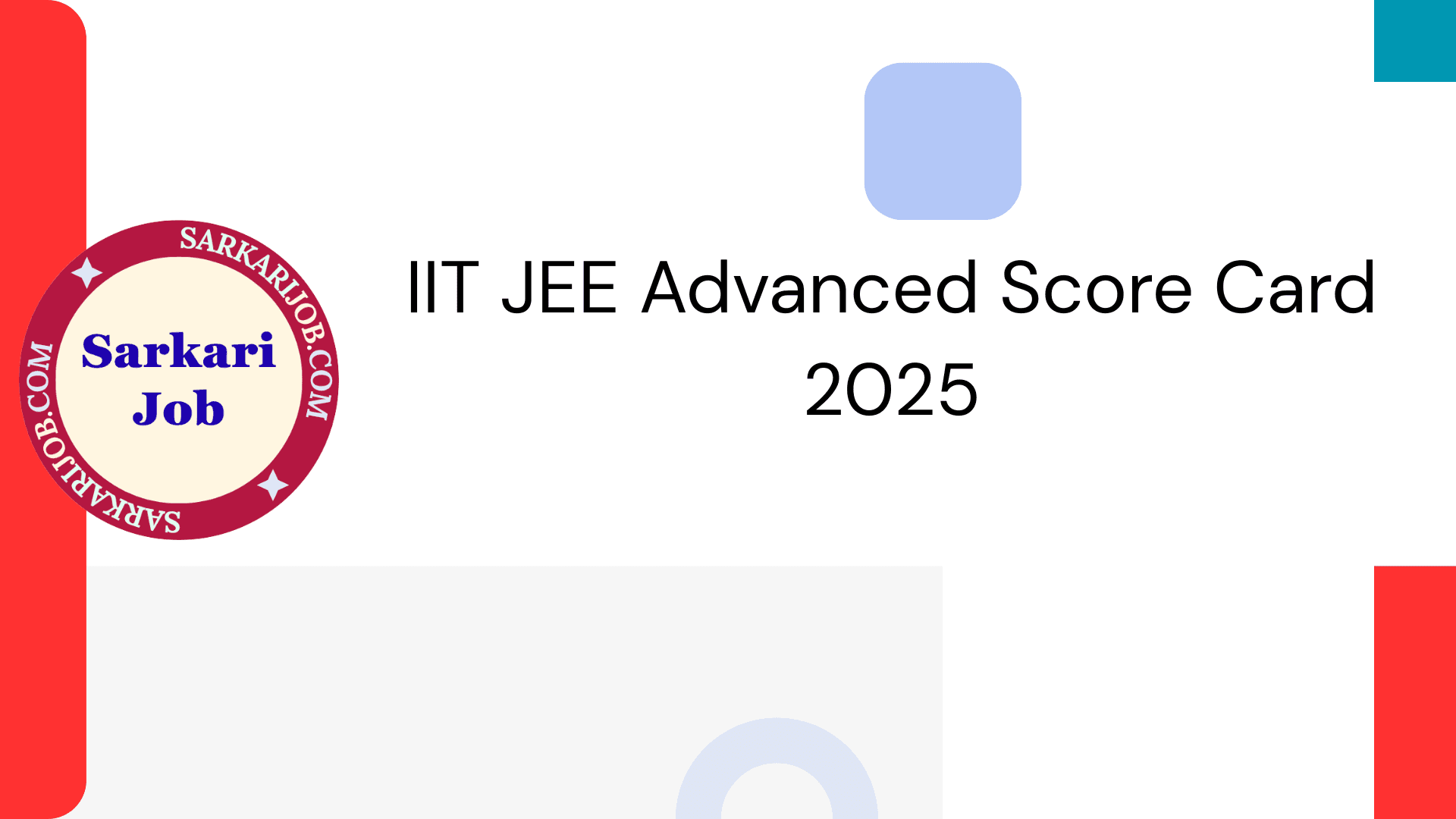 IIT JEE Advanced Score Card 2025 notification details