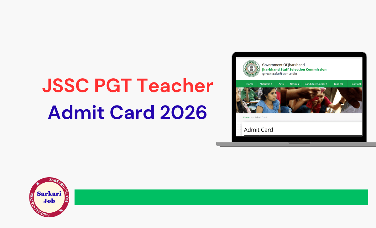 JSSC PGT Teacher Admit Card 2026 notification details