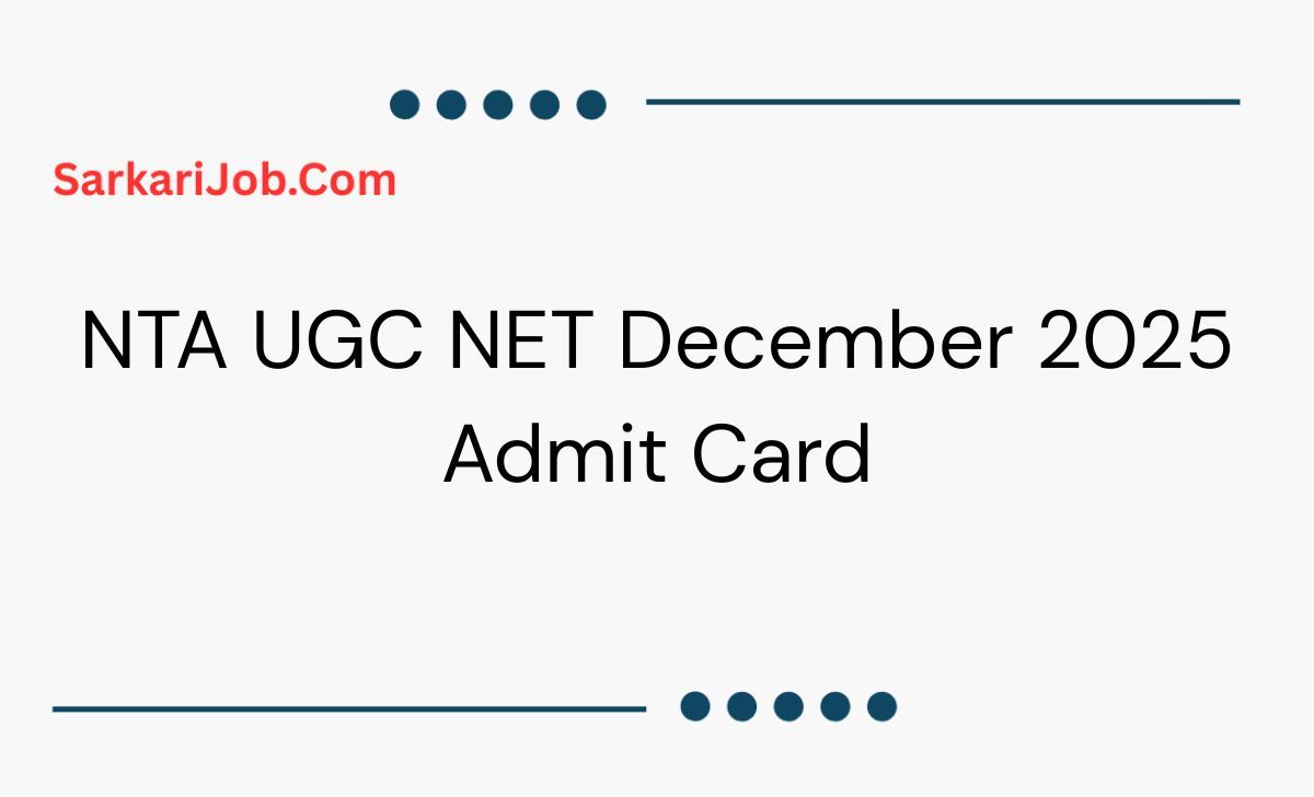 NTA UGC NET December 2025 Admit Card notification details