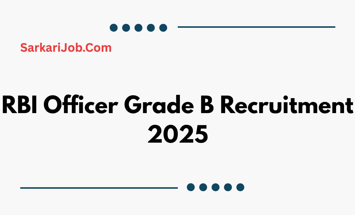 RBI Officer Grade B Recruitment 2025 notification details