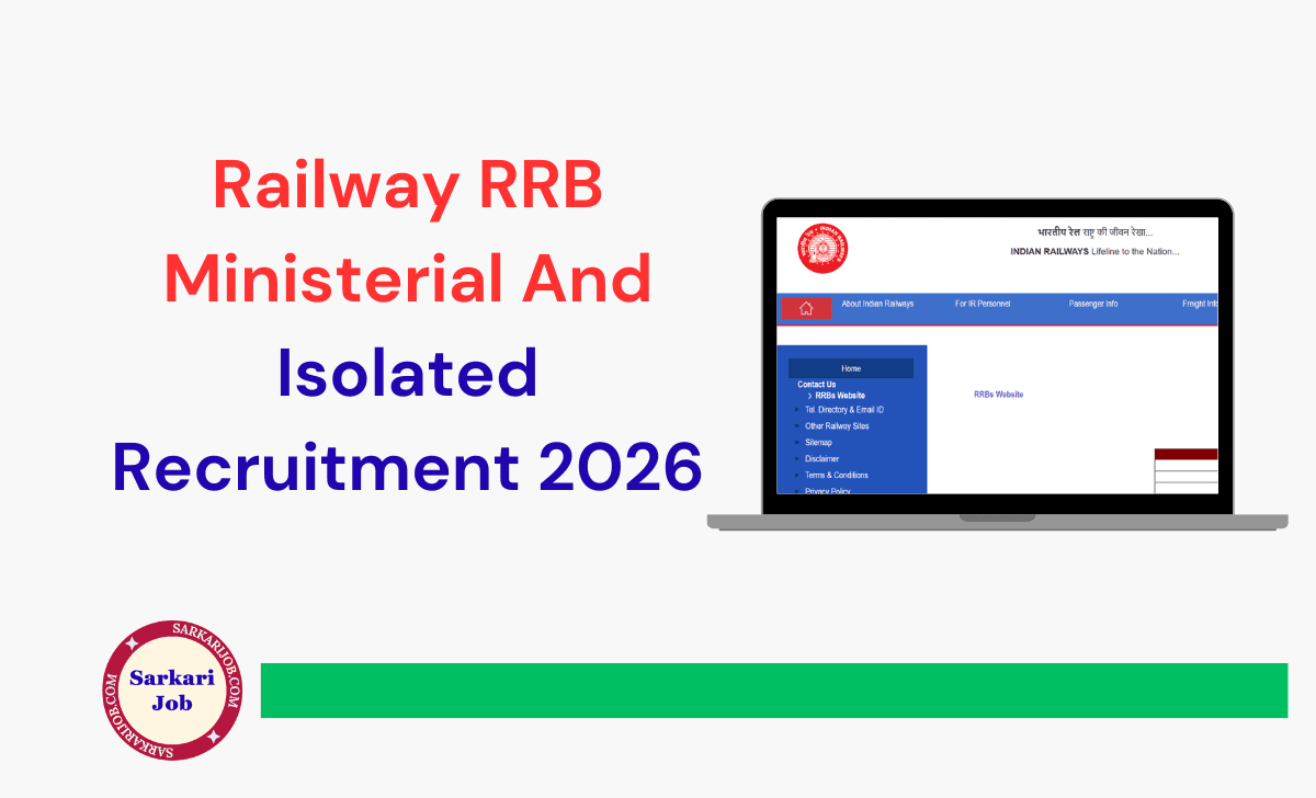 Railway RRB Ministerial And Isolated Recruitment 2026 notification details