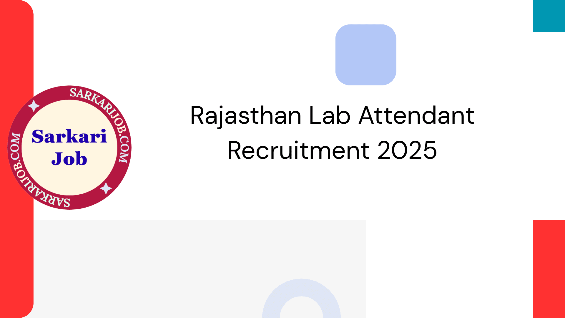 Rajasthan Lab Attendant Recruitment 2025 notification details