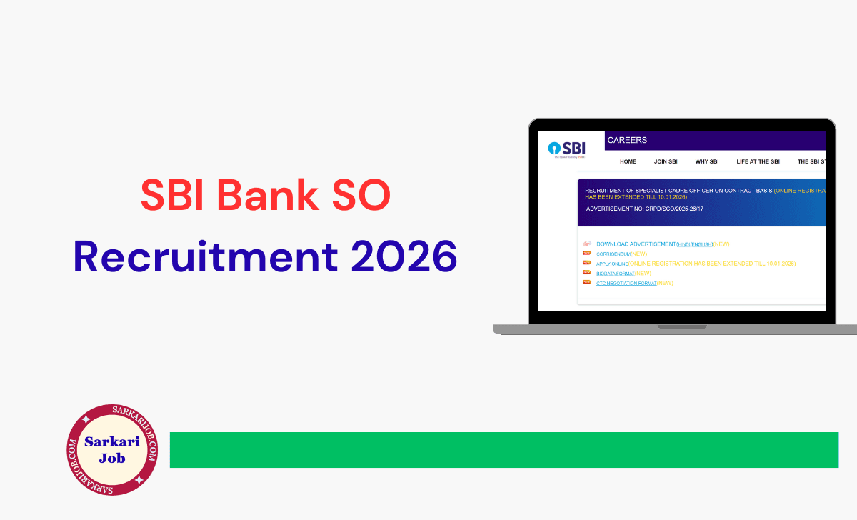 SBI Bank SO Recruitment 2026 notification details