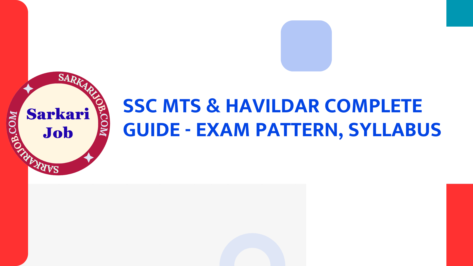 Featured image for SSC MTS & Havildar Exam 2025 - Exam Pattern, Syllabus