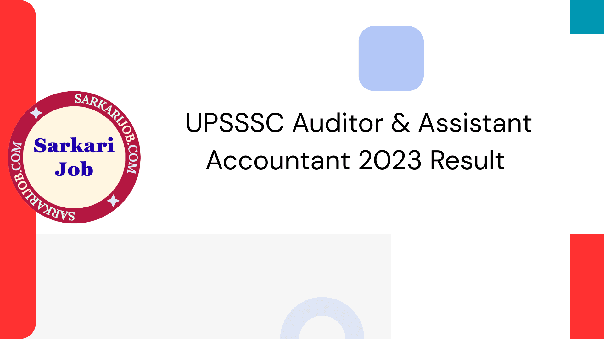 UPSSSC Auditor & Assistant Accountant 2023 Result notification details