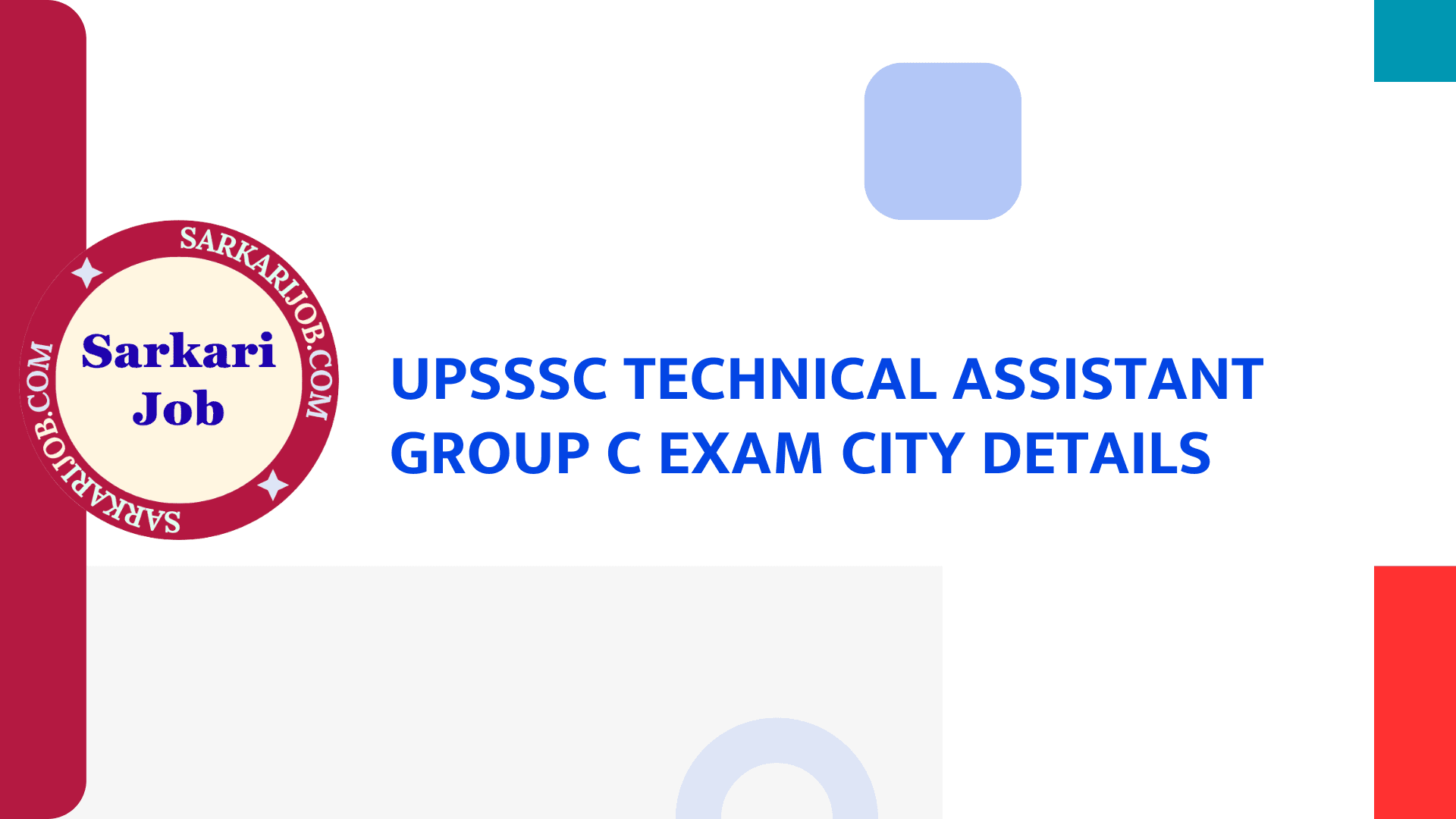UPSSSC Technical Assistant Group C Exam City Details notification details